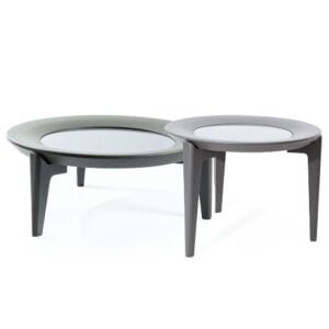 Vovo Round Center Small Table + Side Table Black Color