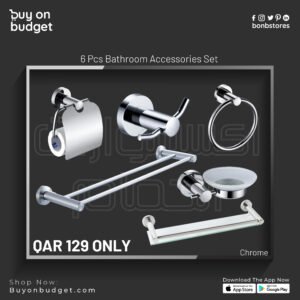 6 Pcs Bathroom Accessories Set Chrome - (SP2122S)