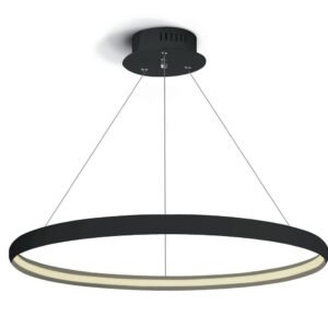 Modern Black Aluminum Ring LED Pendant Lamp