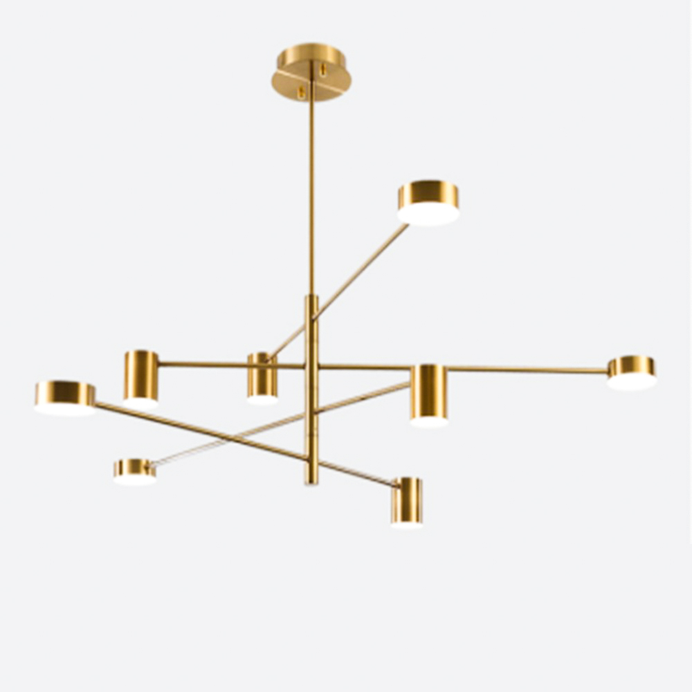 Modern Led Brass Sputnik Chandelier 8-Lights Silver Ceiling Pendant Lamp