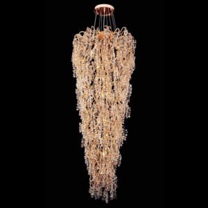 Luxury Gold Decorative 25-Light Money Tree Crystal LED Pendant Light