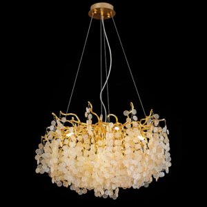 Modern Chrome Round Tree Branch Glass LED Pendant Light