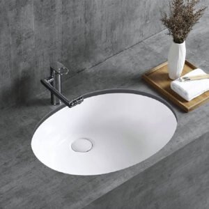 Oval Shape Under Counter Wash Basin 510X390X200MM - White