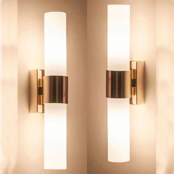 Modern Silver Brass Long Glass Tube LED Wall Lamp