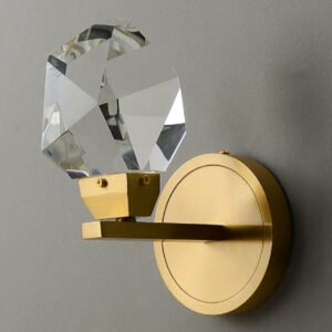 Gold Metal Indoor Diamond Crystal Clear LED Wall Lamp
