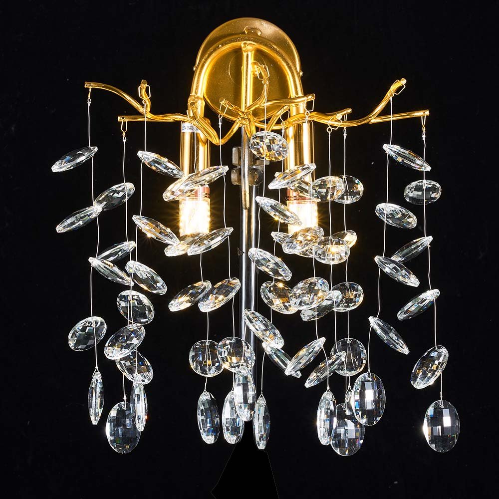 Postmodern Indoor Silver Crystal LED Wall Lamp