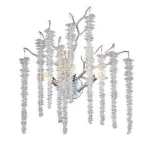 Indoor Chrome Branch Crystal LED Wall Light
