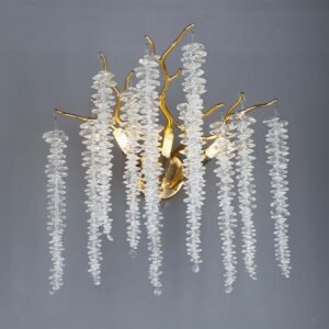 Indoor Gold Branch Crystal LED Wall Light