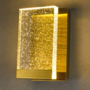 Silver Metal Square Glass Crystal LED Wall Light