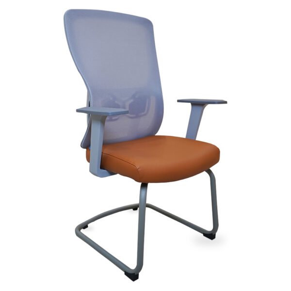Office Chair with Metal Legs - Grey and Brown