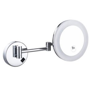 Wall Mount 3x Round Magnifying with LED Light 8-Inches Mirror – Chrome (MR8025)