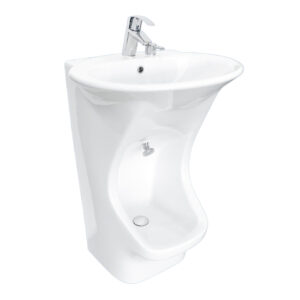 ALMASA 1-Hole Wash Basin with Ablution - White-FFC