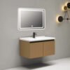 Aviation Vanity Cabinet 800MM with LED Mirror – Brown (4000K)