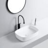 Curved Rectangular Countertop Wash Basin 500x370x130MM – White (4053)
