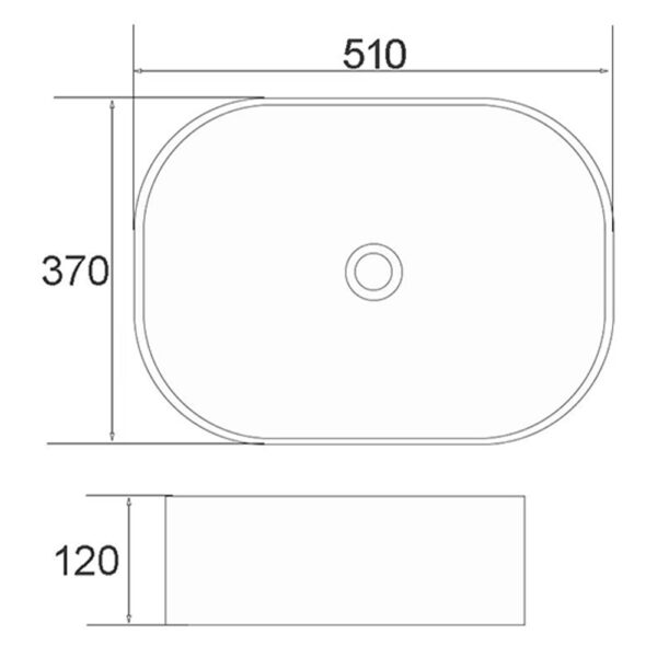 Curved Rectangular Countertop Wash Basin 510x370x120MM - Marble White (4200-11M)