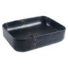 Curved Rectangular Countertop Wash Basin 510x400x135MM - Marble Black