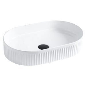 Oval Shape Countertop Wash Basin 580x380x100MM - White