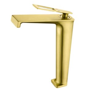 Brass Basin Mixer - Glossy Gold