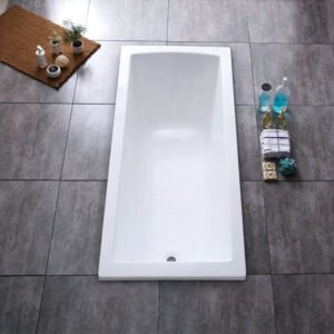 OZONE Floor Built-in Acrylic Bathtub 1700x700x390MM - White