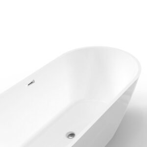 Flora-T Oval Shape Acrylic Bathtub 1500x730x580MM - Glossy White