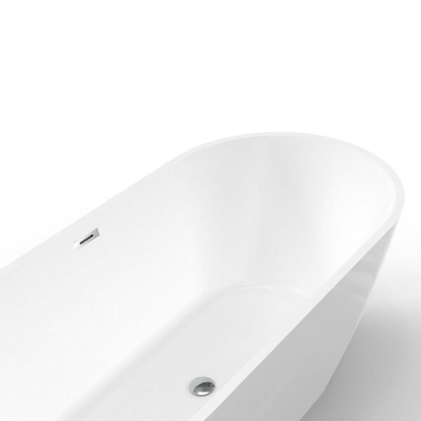 Flora-T Oval Shape Acrylic Bathtub 1600x730x580MM - Glossy White