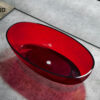 Transparent Glass Bathtub with Pop-Up Waste 1700x790x580MM - Red Tea