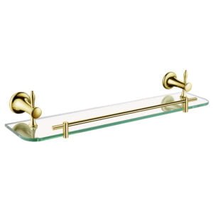 Bathroom Glass Shelf with Bracket - (Gold) G081926 (304.S.S+zinc)