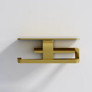 Wall Mount Paper Holder 130x120x100MM - Brushed Gold
