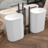 Pedestal Wash Basin Solid Surface 600x400x580mm White (YL5063)