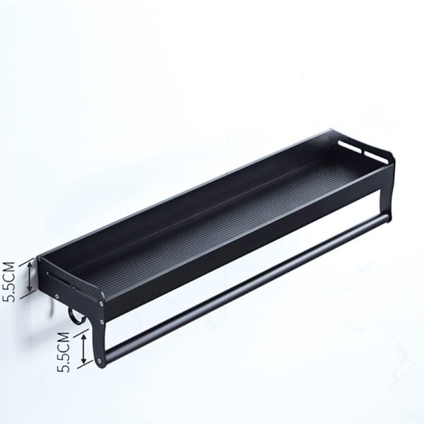 Multi-functional Aluminum Bathroom Wall Shelf - (Black) SP200260