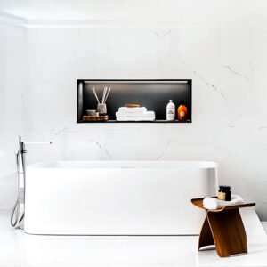 Bathroom Niche Cabinet with LED 1210x280x120MM - (Matt Black)