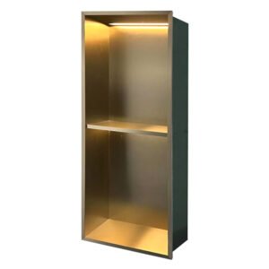 Bathroom Niche Cabinet with LED 610x280x120MM – (Brushed Gold)