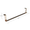 Wall Mount Aluminum Single Towel Rack 600x200MM - Brushed Gold