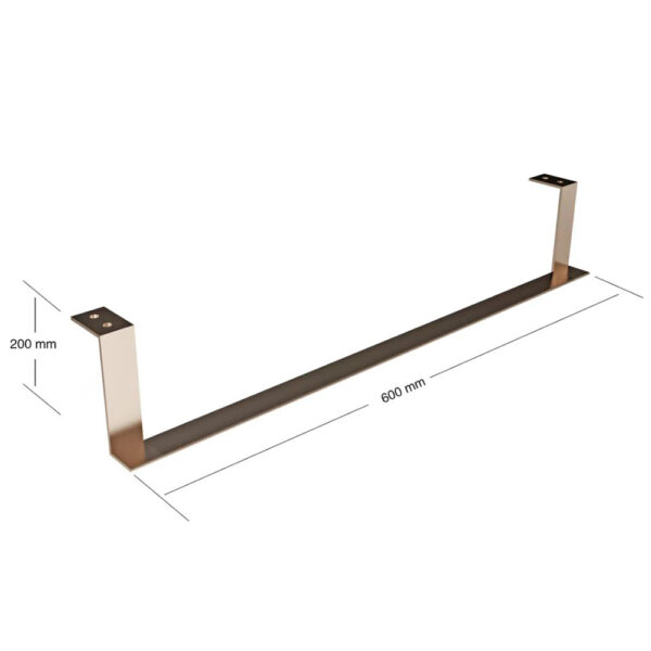 Wall Mount Aluminum Single Towel Rack 600x200MM - Brushed Gold