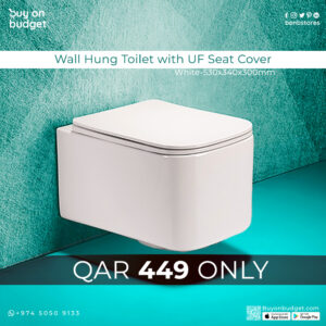 Wall Hung Toilet with UF Seat Cover 530x340x300MM - White