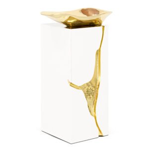 Wash Basin with Gold Strip Washstand & Standing Faucet - 480x480x800MM (A12)