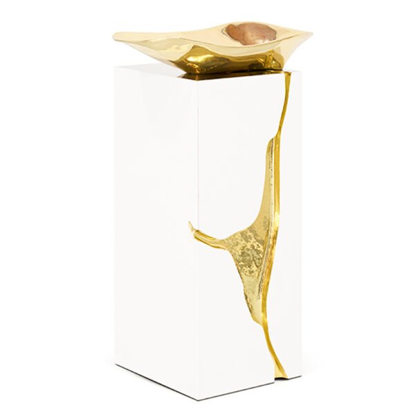Wash Basin with Gold Strip Washstand & Standing Faucet - 480x480x800MM (A12)