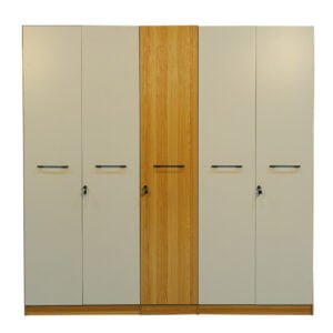 5-Door Wooden Wardrobe White and Brown - 210# (1set-4box)