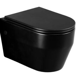 Wall Hung P-Trap Toilet with UF Seat Cover 510x360x320MM - Matt Black