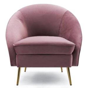 Modern Acme Abey Sofa Chair with Metal Legs - Pink Velvet (JYM1919B)