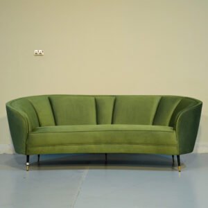 Modern Curved 3-Seater Sofa Green Velvet – (JYM1922)