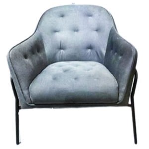 Velvet Upholstered Arm Chair with Metal Legs – Grey (JYN2157)