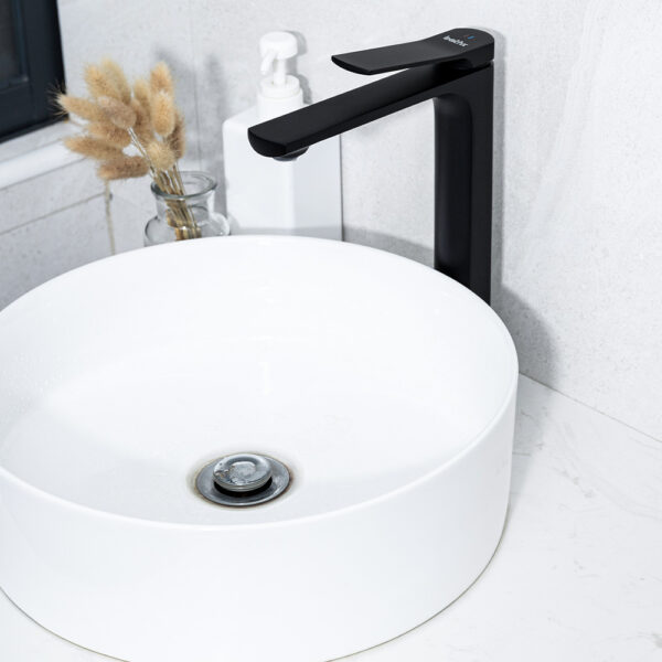 High leg Basin Mixer - Matt Black