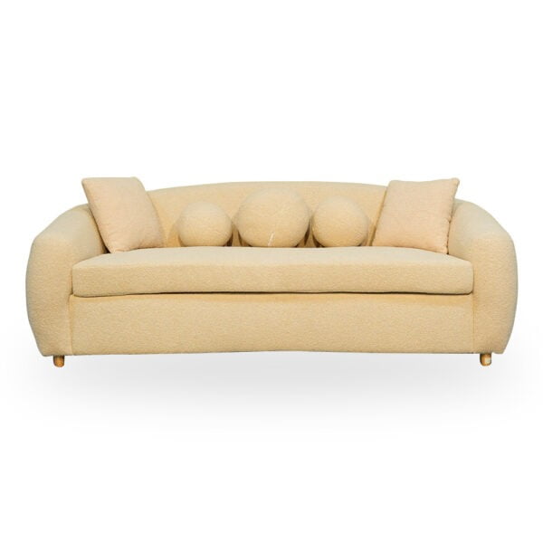 Modern Fabric 3-Seater Sofa with Cushions - Off white (JYM2204)