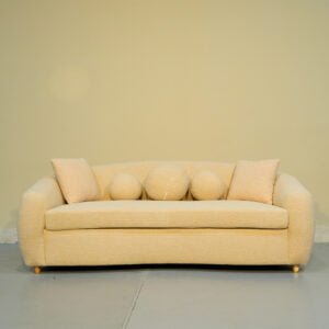 Modern Fabric 3-Seater Sofa with Cushions - Off white (JYM2204)
