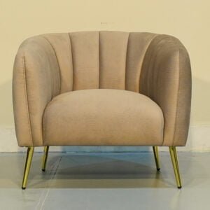 Modern Sofa Chair with Metal Legs – Grey Velvet (JYM1833B)