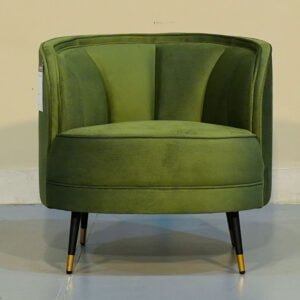 Modern Sofa Curved Chair with Metal Legs - Grey Velvet (JYM1922B)