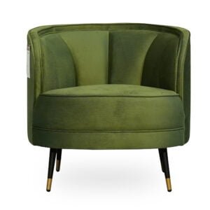 Modern Sofa Curved Chair with Metal Legs - Grey Velvet (JYM1922B)
