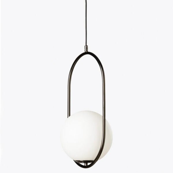 Modern Nordic Ring with Glass Ball Shade LED Pendant Lights - (D101/1) Silver (E14x1)
