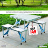 Portable Outdoor Folding Camping Picnic Table and Chair - Silver (Aluminum Alloy)